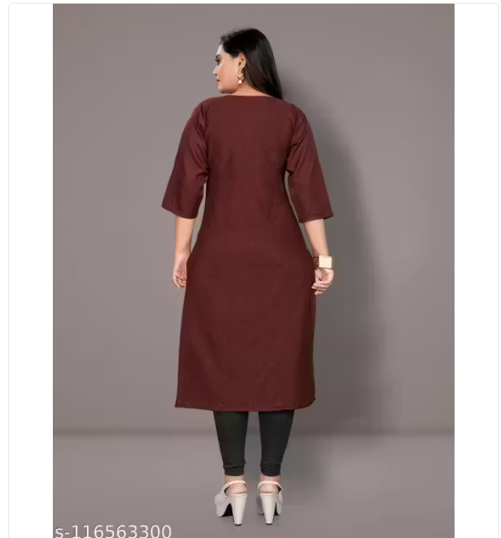 Women Embroidered Cotton Blend A-line Green Kurta Three-Quarter Sleeves Plus Size Kurta