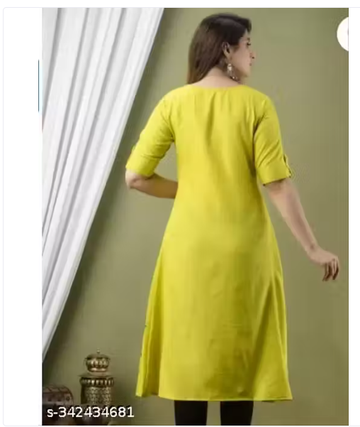 Womens Printed Cotton Slub A-line Kurti (Fancy)